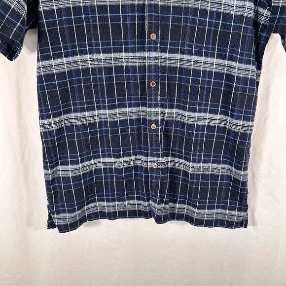 Patagonia Flannel Shirt Men XL Black Plaid Button Up Short Sleeve Organic Cotton - Picture 3 of 8